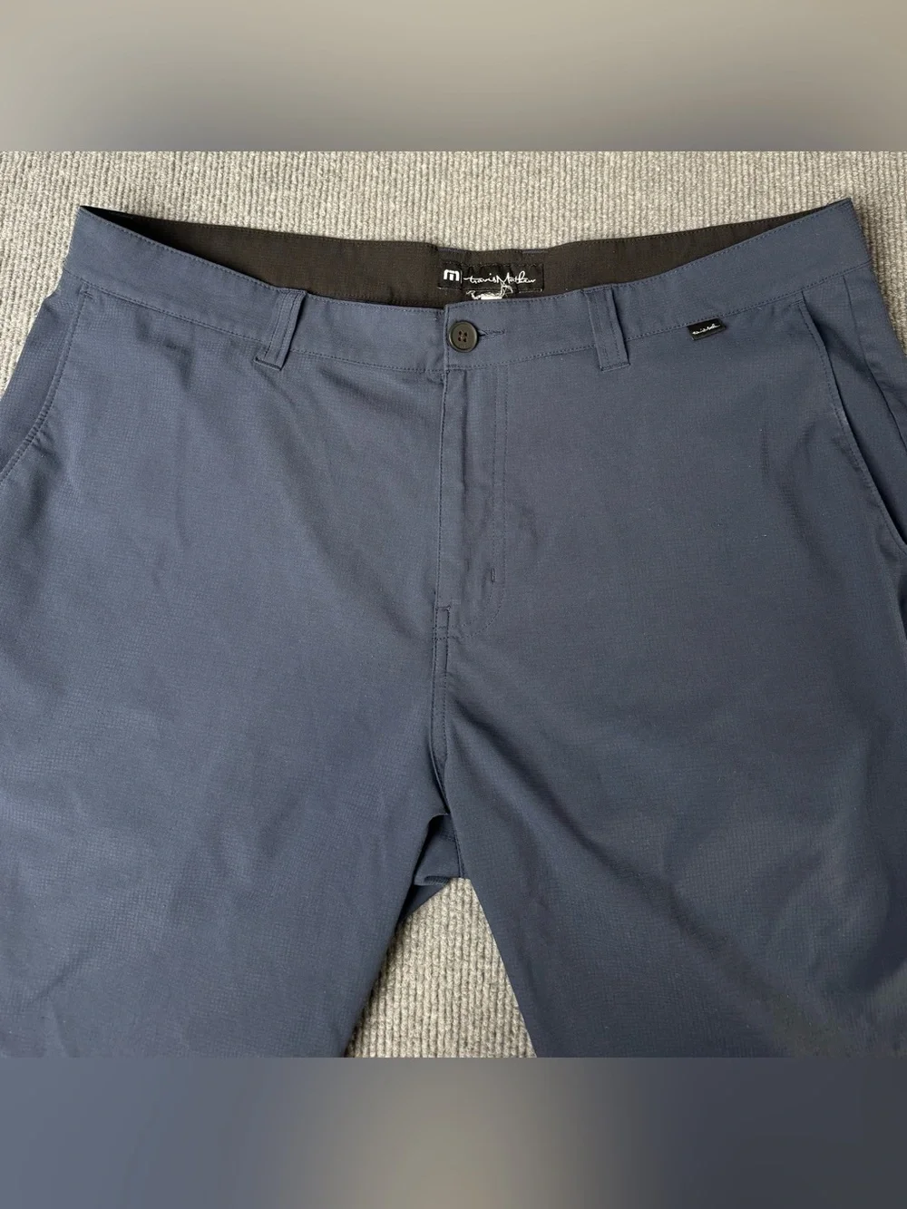 TravisMathew Shorts Mens 40 Navy Blue Golf Performance Stretch 9” Inseam